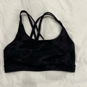 Lululemon black camo print sports bra